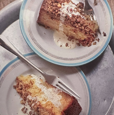 Rhubarb and Almond Crumble Cake