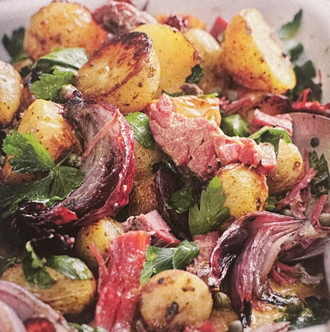 Salt Beef, Red Onion and Potato Salad